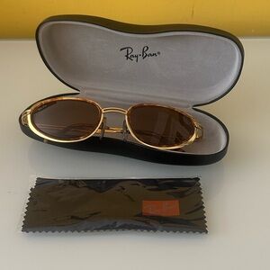 Ray-Ban B&L Ritual Metal Gold Plated Arista Cat Frame 90s Sunglasses